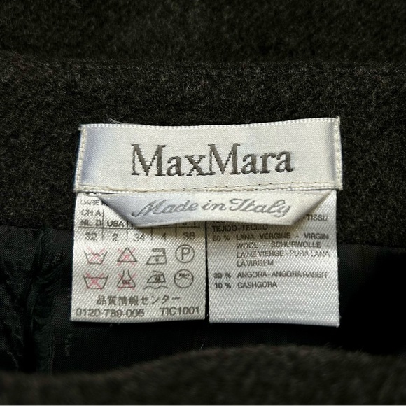 Max Mara Charcoal Gray Wool Angora Cashmere Pencil Skirt Made in Italy Size 2 - Picture 6 of 6